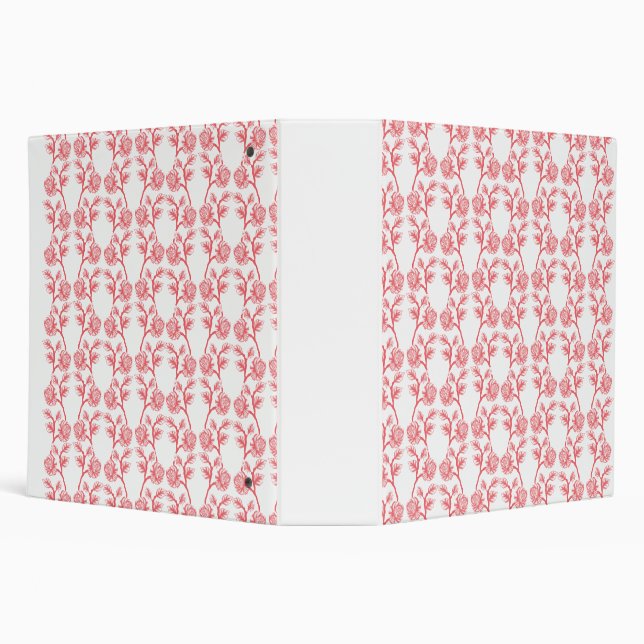 Red and pink wrapping paper featuring a repeating  3 ring binder (Background)