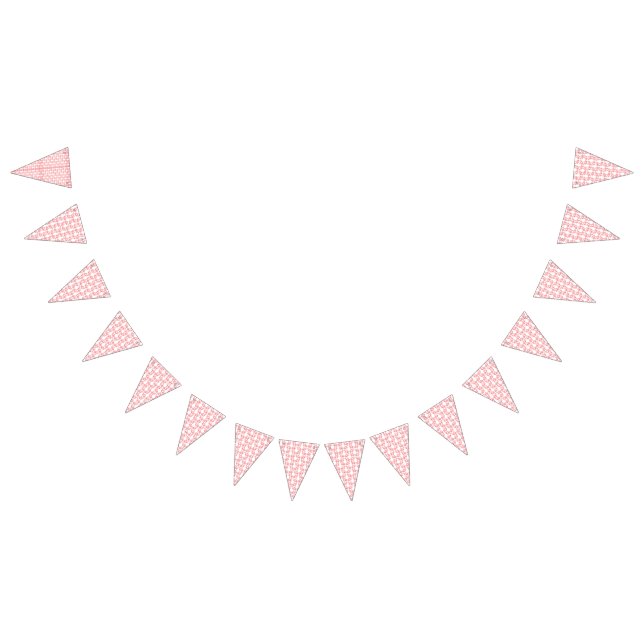 Red and pink wrapping paper featuring a repeating  bunting flags (All)