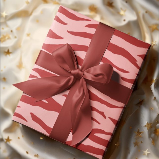 Red And Pink Zebra Pattern  Wrapping Paper (Creator Uploaded)