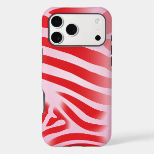 Red and Pink Zebra Print Stripes iPhone 17 Pro Max Case
