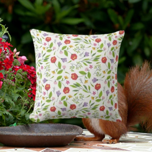 Red and Purple Bloom Throw Pillow (Creator Uploaded)