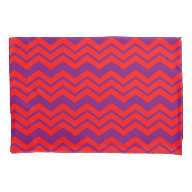 Red and Purple Chevron Pattern Design  Pillow Case (Front)