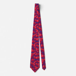 Red and purple fall berry neck tie