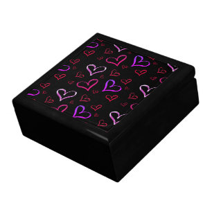Red And Purple Hearts Gift Box