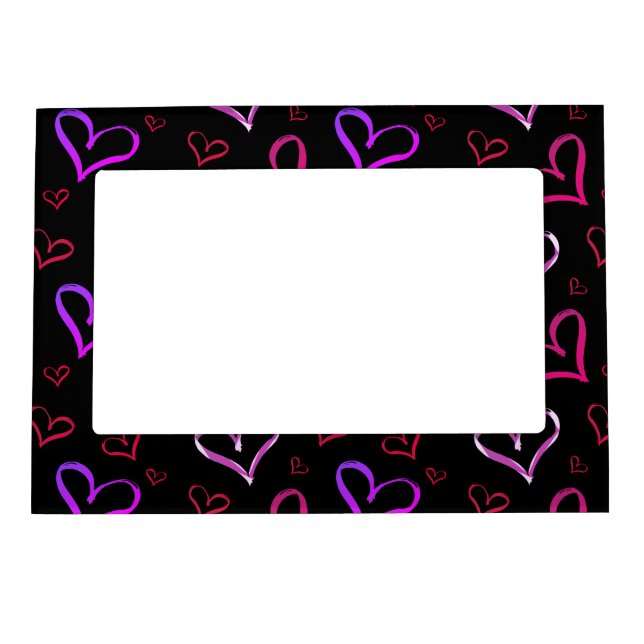 Red And Purple Hearts  Magnetic Frame (Front)
