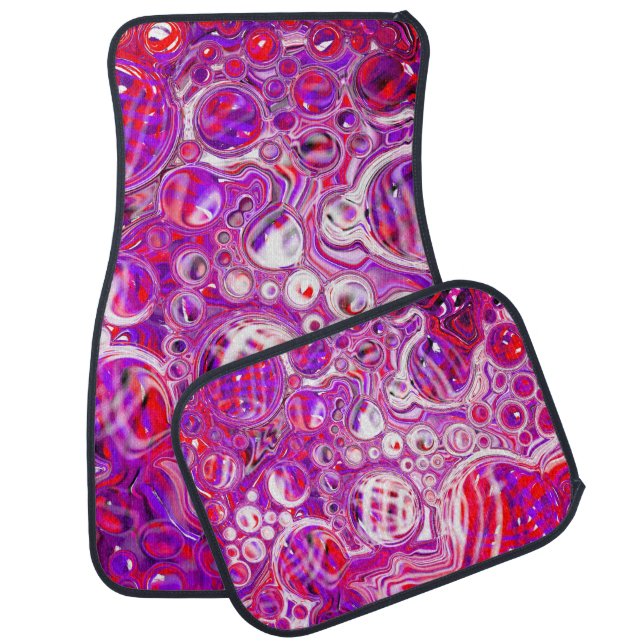 Red and Purple Marble Fluid Art    Car Floor Mat (Set)