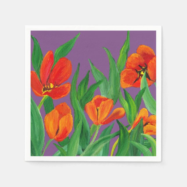 Red and Purple Paper Napkins (Front)