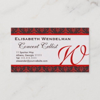 Red and Rich Brown Musician's Name Cards