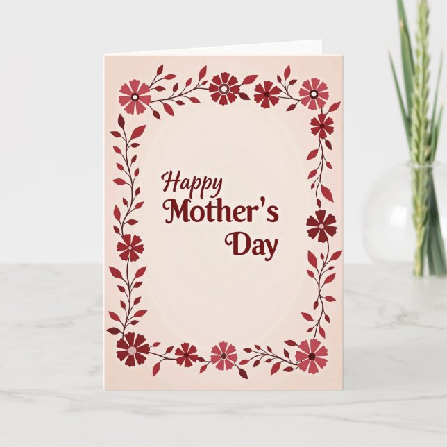 Red And Rose Mothers Day Card (Front)