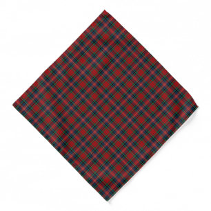 Red and Royal Blue MacPherson Clan Scottish Plaid Bandana