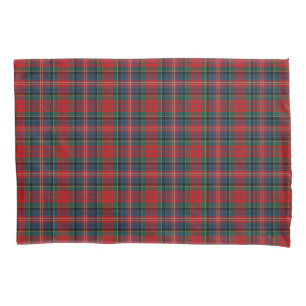 Red and Royal Blue MacPherson Clan Scottish Plaid Pillow Case