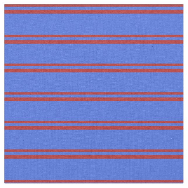 Red and Royal Blue Pattern of Stripes Fabric (Close Up)