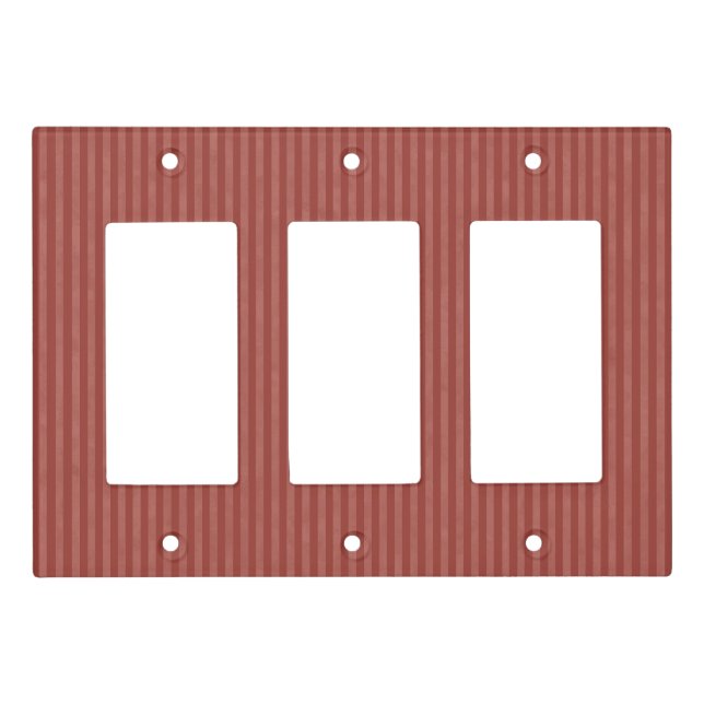 Red and Rust Pin Stripes Light Switch Cover (Front)