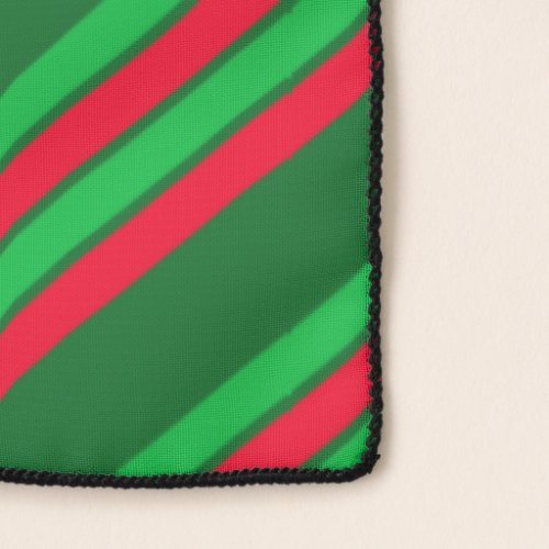 Red and Shades of Green Stripes Scarf