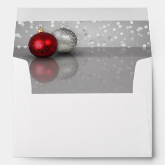 Red and Silver Christmas Elegant Ornaments Envelope