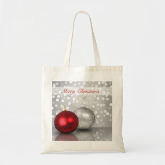 Red and Silver Christmas Tree Balls Exquisite Tote Bag