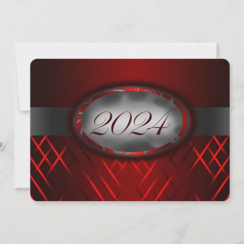 Red and Silver Class of 2024 Invitations