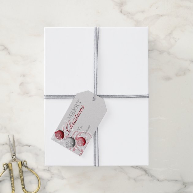 Red And Silver Festive Christmas Gift Tags