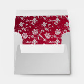 Red and Silver Floral A2 Envelope for Reply Cards (Back (Bottom))