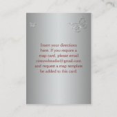 Red and Silver Floral Butterflies Directions Card (Back)