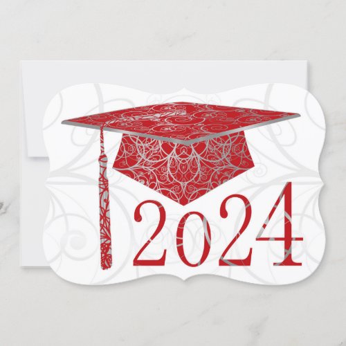 Red and Silver Floral Cap 2024 Card