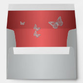 Red and Silver Floral Envelope for 5"x7" Sizes (Back (Bottom))