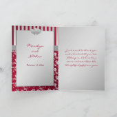 Red and Silver Floral Hearts Thank You Card (Inside)