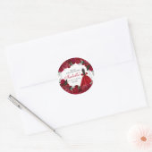  Red and Silver Floral Quinceanera Classic Round S Classic Round Sticker (Envelope)