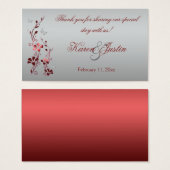 Red and Silver Floral with Butterflies Favor Tag (Front & Back)