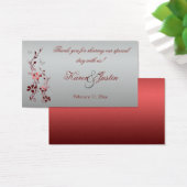 Red and Silver Floral with Butterflies Favor Tag (Desk)