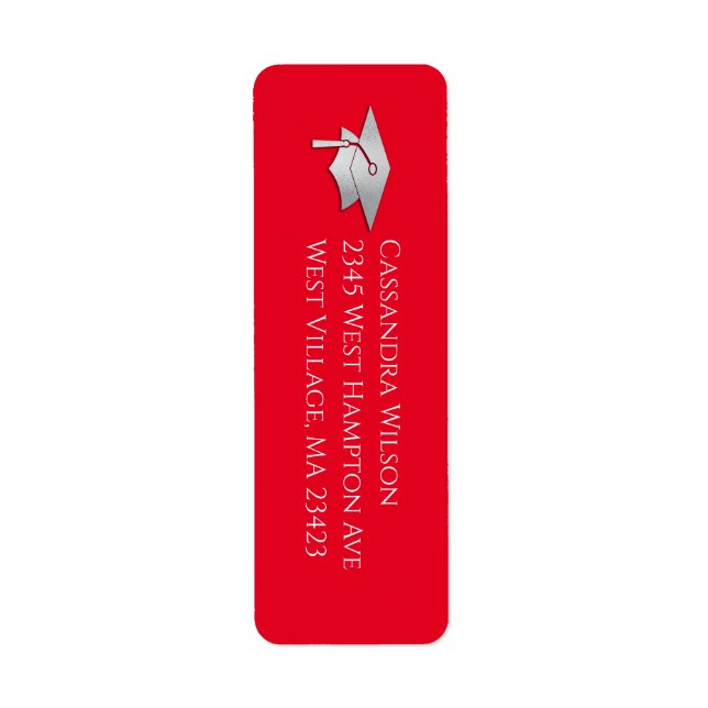 Red and Silver Graduation Label (Front)