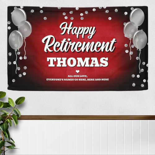 Red and Silver Happy Retirement 