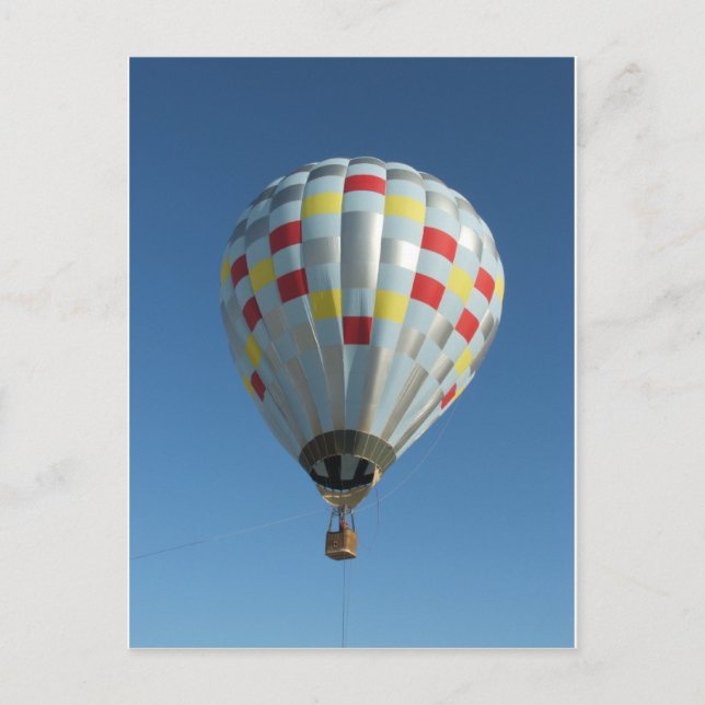red and silver hot air balloon postcard (Front)