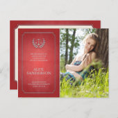 Red and Silver Law School Graduation Announcement (Front/Back)