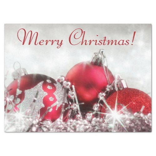 Red And Silver Merry Christmas Tissue Paper
