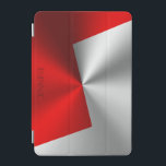 Red and silver metallic look background iPad mini cover<br><div class="desc">Red and silver geometric background,  metallic look with a customizable background.</div>