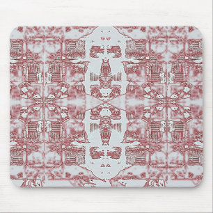 Red And Silver Squares Pattern Mouse Pad