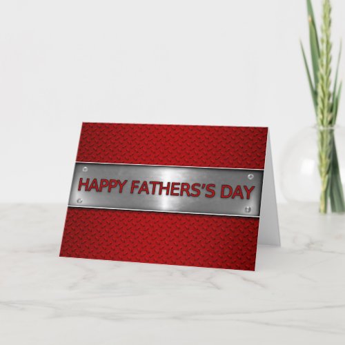 Red and Silver Super Comic Themed Fathers Day Holiday Card
