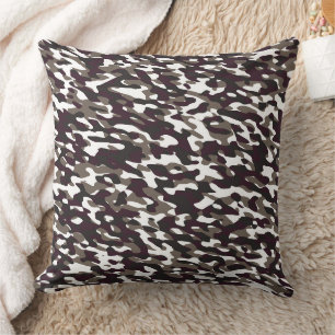 Red and Tan Camo Throw Pillow
