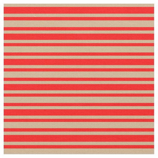 Red and Tan Colored Lines Fabric
