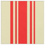 [ Thumbnail: Red and Tan Colored Lines Fabric ]