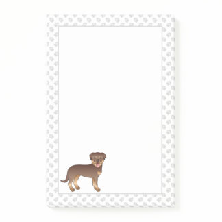 Red And Tan Rottweiler Cute Cartoon Dog And Paws Post-it Notes