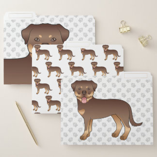 Red And Tan Rottweiler Cute Cartoon Dog File Folder