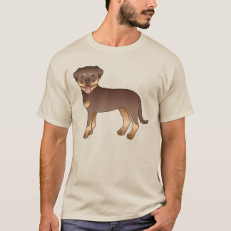 Red And Tan Rottweiler Cute Cartoon Dog T-Shirt