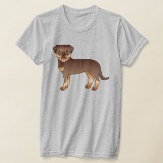 Red And Tan Rottweiler Cute Cartoon Dog T-Shirt