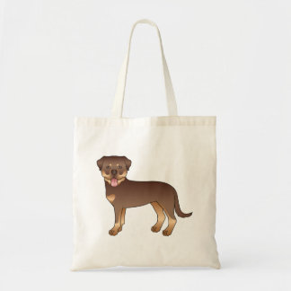 Red And Tan Rottweiler Cute Cartoon Dog Tote Bag