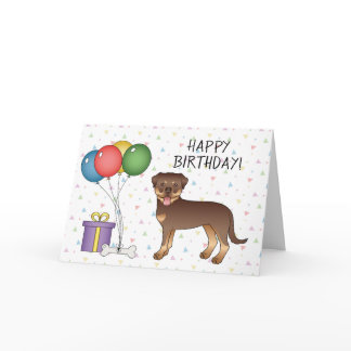 Red And Tan Rottweiler Cute Dog - Happy Birthday Card