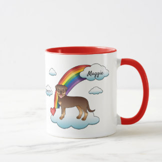Red And Tan Rottweiler Cute Dog Rainbow Memorial Mug
