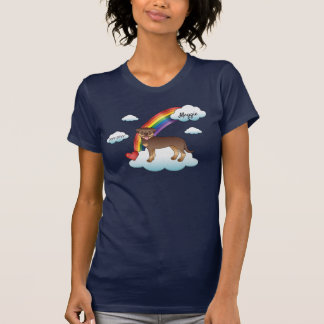 Red And Tan Rottweiler Cute Dog Rainbow Memorial T-Shirt