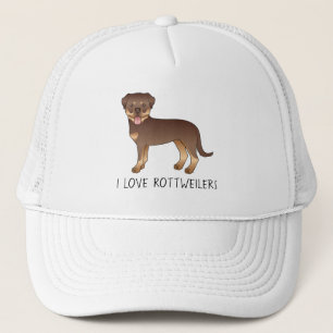 Red And Tan Rottweiler Dog - I Love Rottweilers Trucker Hat